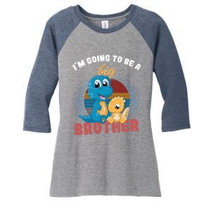 IM Going To Be A Big Brother 2024 Dinosaur Women's Tri-Blend 3/4-Sleeve Raglan Shirt