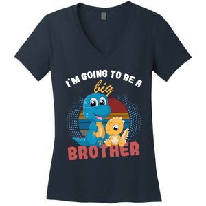 IM Going To Be A Big Brother 2024 Dinosaur Women's V-Neck T-Shirt