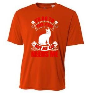 I'd Go To The Gym But My Cat Needs Me Cat Lovers Gift Cooling Performance Crew T-Shirt