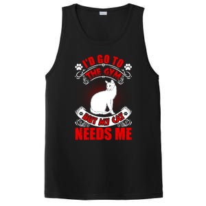 I'd Go To The Gym But My Cat Needs Me Cat Lovers Gift PosiCharge Competitor Tank