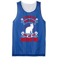 I'd Go To The Gym But My Cat Needs Me Cat Lovers Gift Mesh Reversible Basketball Jersey Tank