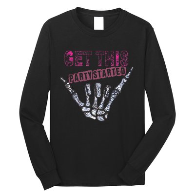 I Get This Party Started Skeleton Color Long Sleeve Shirt