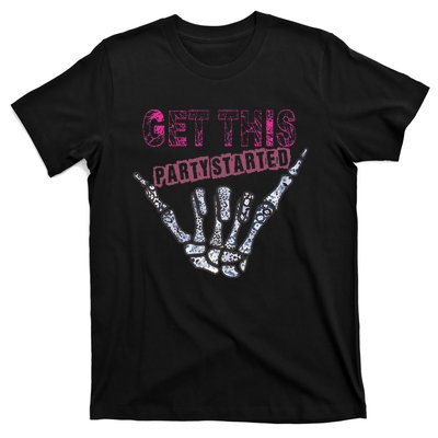 I Get This Party Started Skeleton Color T-Shirt