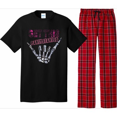 I Get This Party Started Skeleton Color Pajama Set