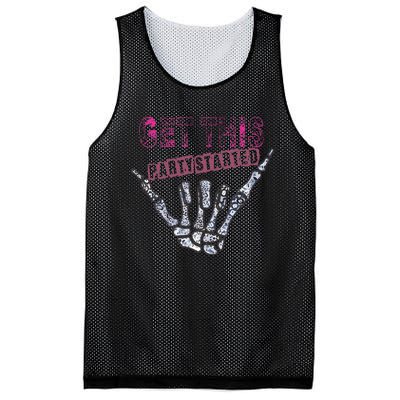 I Get This Party Started Skeleton Color Mesh Reversible Basketball Jersey Tank