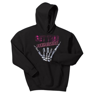 I Get This Party Started Skeleton Color Kids Hoodie