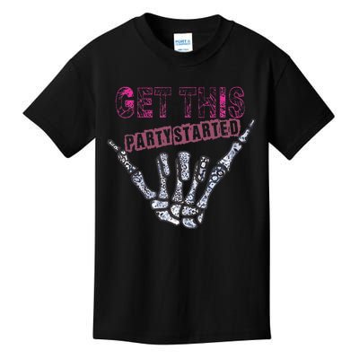 I Get This Party Started Skeleton Color Kids T-Shirt