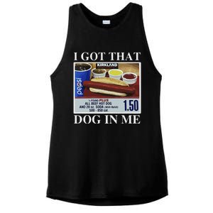 I Got That Dog In Me  Keep 150 Dank Meme Costco Hot Dog Combo Ladies PosiCharge Tri-Blend Wicking Tank