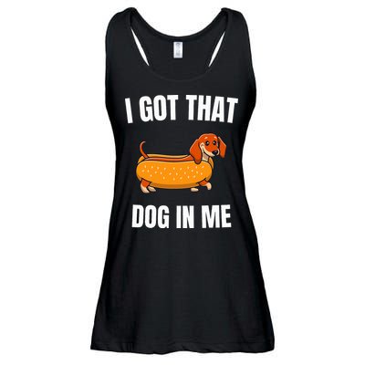I Got That Dog In Me funny meme hot dogs combo Dachshund  Ladies Essential Flowy Tank