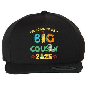 IM Going To Be A Big Cousin 2025 Cute Dinosaur Brother Gift Wool Snapback Cap