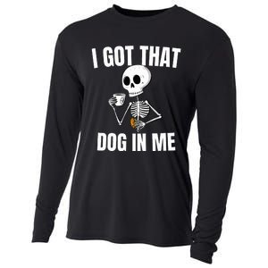 I Got That Dog In Me funny meme hot dogs combo Skeleton  Cooling Performance Long Sleeve Crew