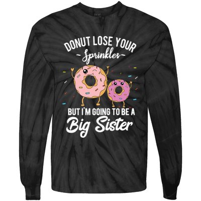 Im Going To Be A Big Sister Baby Announcement Donut Reveal Tie-Dye Long Sleeve Shirt