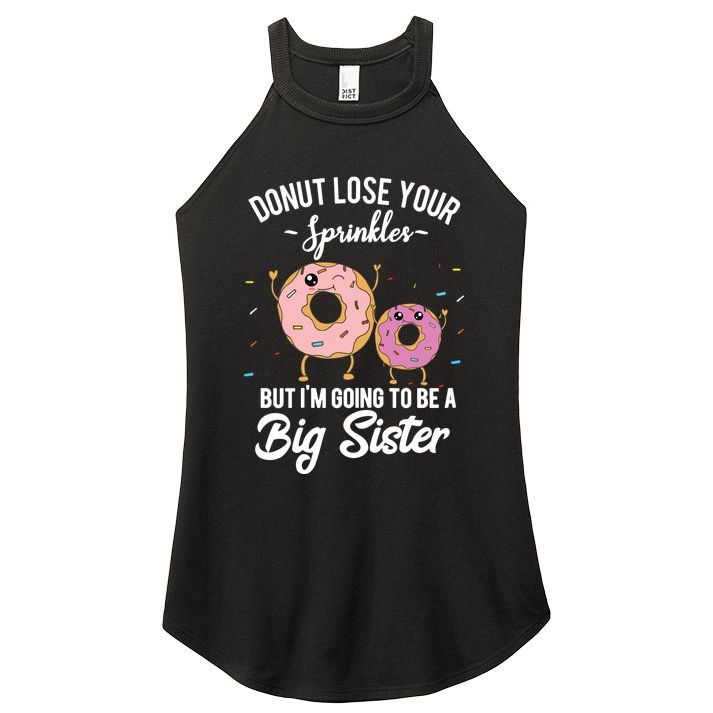 Im Going To Be A Big Sister Baby Announcement Donut Reveal Women's Perfect Tri Rocker Tank