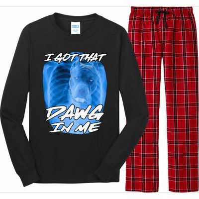 I Got That Dawg In Me Xray Pitbull Ironic Meme Viral Long Sleeve Pajama Set