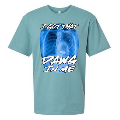 I Got That Dawg In Me Xray Pitbull Ironic Meme Viral Sueded Cloud Jersey T-Shirt