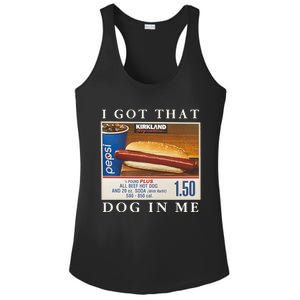 I Got That Hot Dog In Me Funny 4th of july Ladies PosiCharge Competitor Racerback Tank