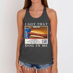 I Got That Hot Dog In Me Funny 4th of july Women's Knotted Racerback Tank