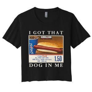 I Got That Hot Dog In Me Funny 4th of july Women's Crop Top Tee