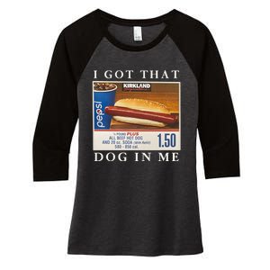 I Got That Hot Dog In Me Funny 4th of july Women's Tri-Blend 3/4-Sleeve Raglan Shirt