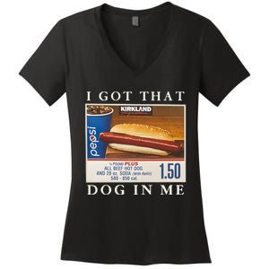 I Got That Hot Dog In Me Funny 4th of july Women's V-Neck T-Shirt