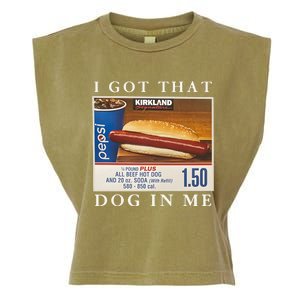 I Got That Hot Dog In Me Funny 4th of july Garment-Dyed Women's Muscle Tee