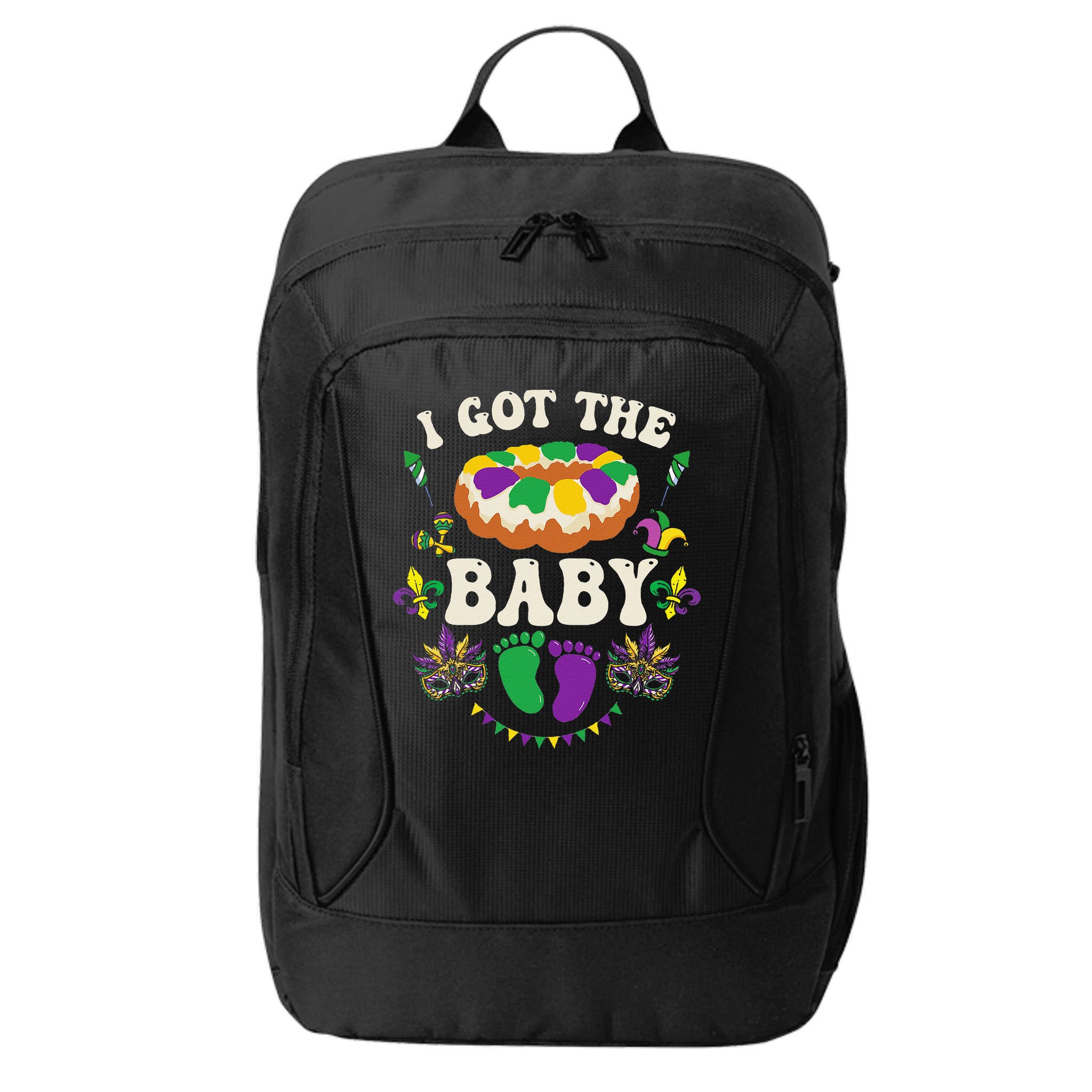 I Got The Baby Pregnancy Announcet Funny Mardi Gras City Backpack