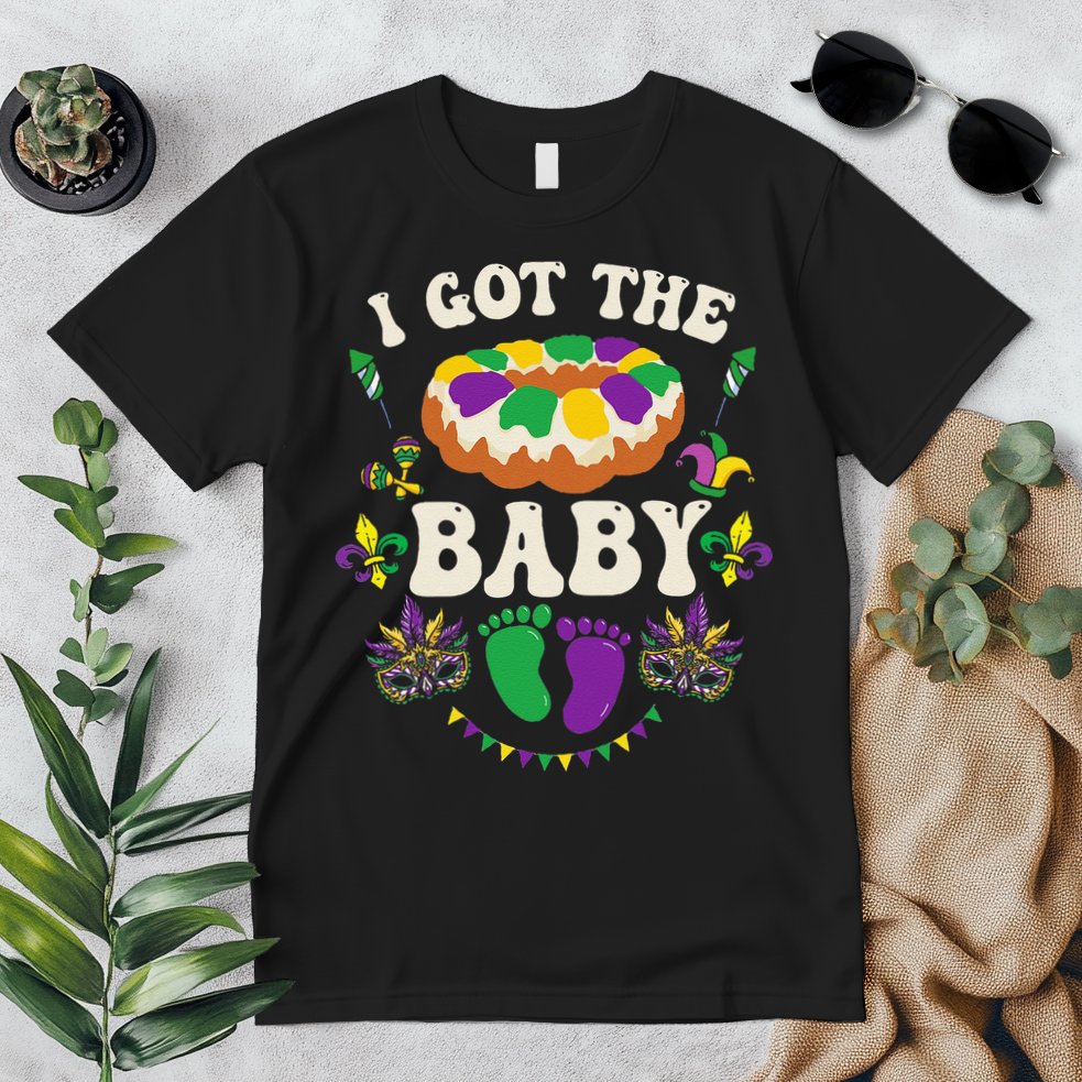 I Got The Baby Pregnancy Announcet Funny Mardi Gras Premium T-Shirt
