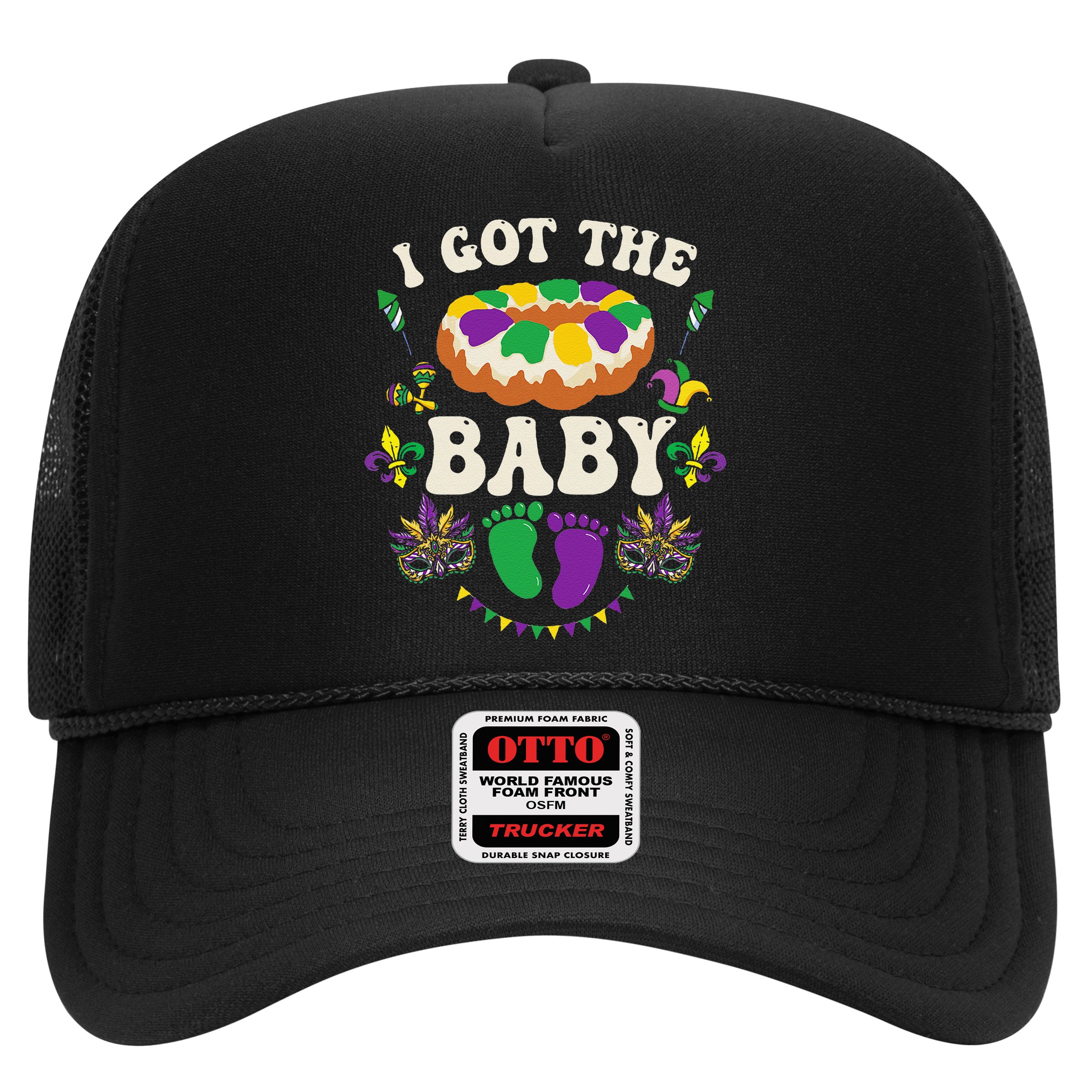 I Got The Baby Pregnancy Announcet Funny Mardi Gras Hat