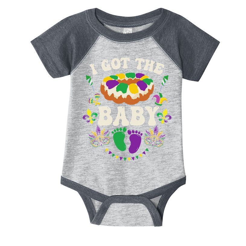 I Got The Baby Pregnancy Announcet Funny Mardi Gras Infant Baby Jersey Bodysuit