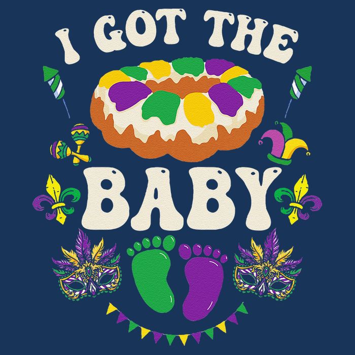 I Got The Baby Pregnancy Announcet Funny Mardi Gras Infant Baby Jersey Bodysuit