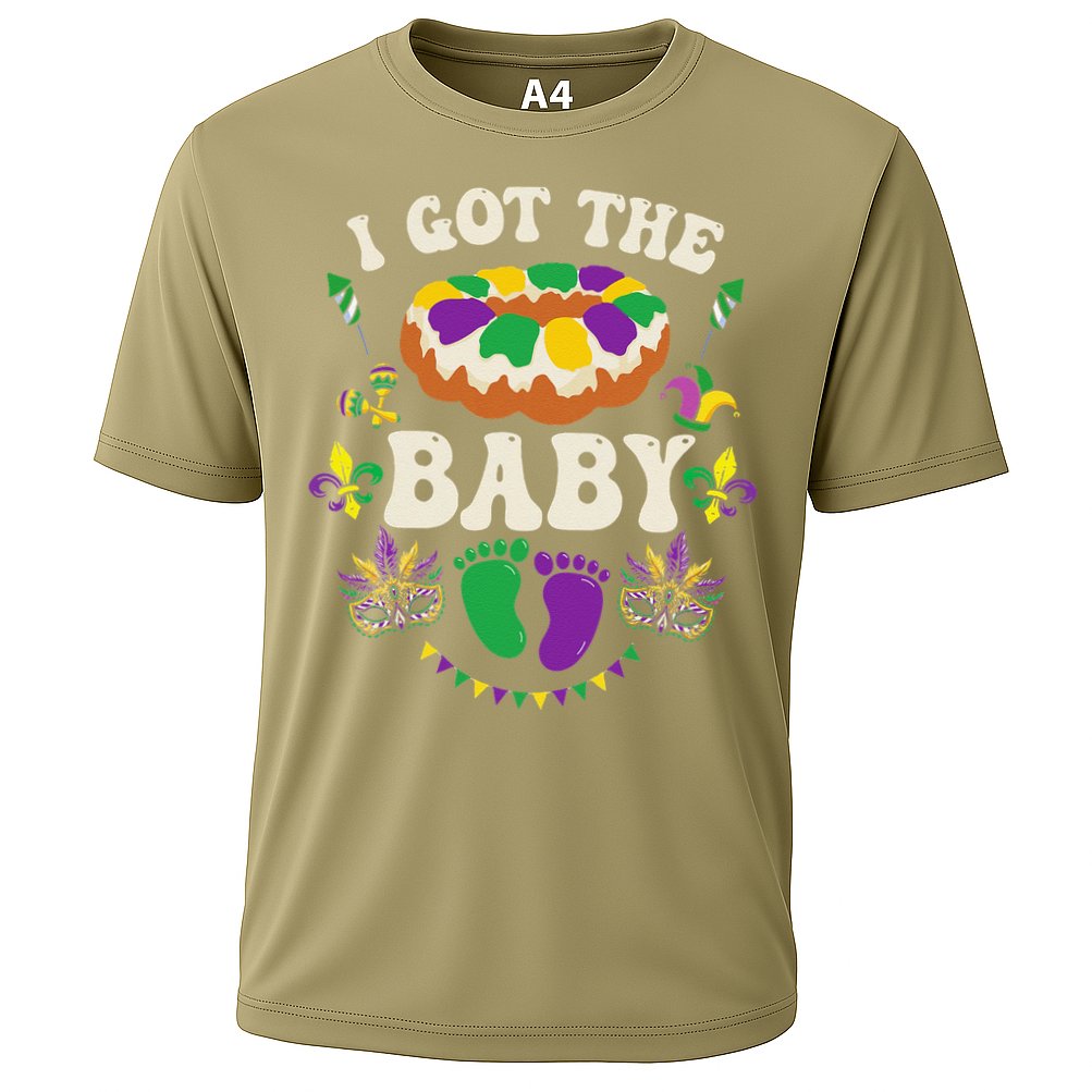 I Got The Baby Pregnancy Announcet Funny Mardi Gras Cooling Performance Crew T-Shirt
