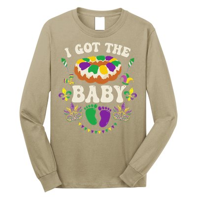 I Got The Baby Pregnancy Announcet Funny Mardi Gras Long Sleeve Shirt