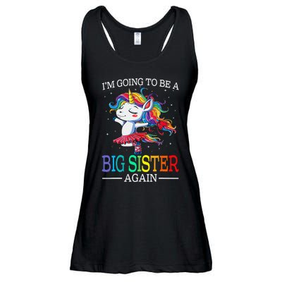 I'm Going To Be A Big Sister Again Unicorn Ladies Essential Flowy Tank