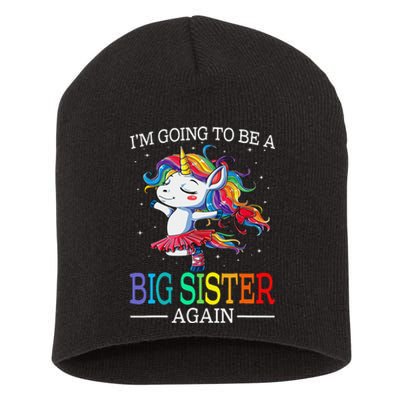 I'm Going To Be A Big Sister Again Unicorn Short Acrylic Beanie