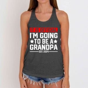 IM Going To Be A Grandpa 2024 New Grandpa Women's Knotted Racerback Tank