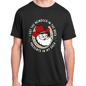 I Got The Reindeer In The Back Funny Cowboy Santa Parody Adult ChromaSoft Performance T-Shirt