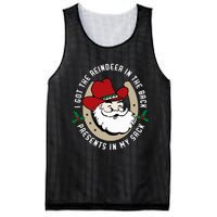 I Got The Reindeer In The Back Funny Cowboy Santa Parody Mesh Reversible Basketball Jersey Tank