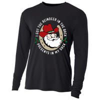 I Got The Reindeer In The Back Funny Cowboy Santa Parody Cooling Performance Long Sleeve Crew