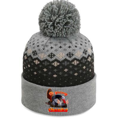 It’S Giving Thanks Turkey Thanksgiving The Baniff Cuffed Pom Beanie