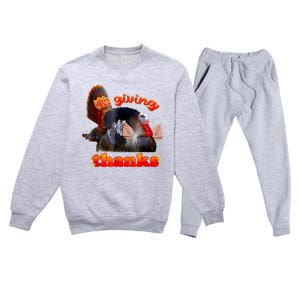 It’S Giving Thanks Turkey Thanksgiving Premium Crewneck Sweatsuit Set