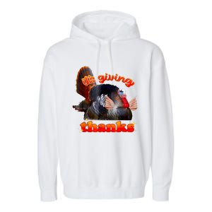 It’S Giving Thanks Turkey Thanksgiving Garment-Dyed Fleece Hoodie