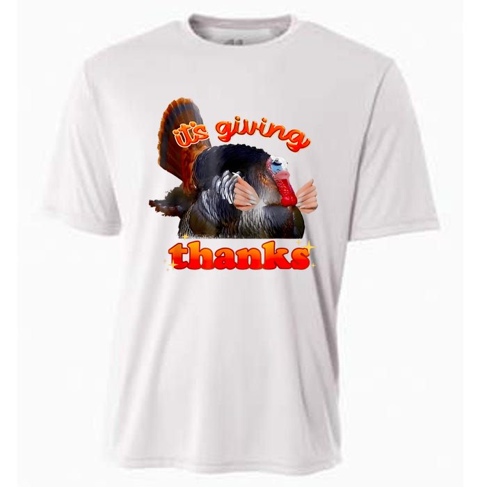 It’S Giving Thanks Turkey Thanksgiving Cooling Performance Crew T-Shirt