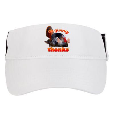 It’S Giving Thanks Turkey Thanksgiving Adult Drive Performance Visor