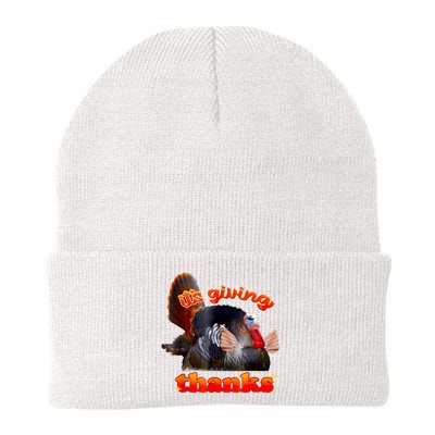 It’S Giving Thanks Turkey Thanksgiving Knit Cap Winter Beanie