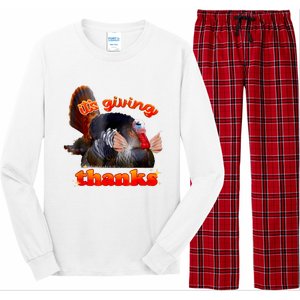 It’S Giving Thanks Turkey Thanksgiving Long Sleeve Pajama Set