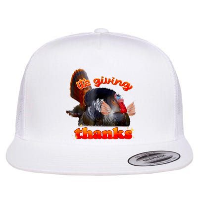 It’S Giving Thanks Turkey Thanksgiving Flat Bill Trucker Hat