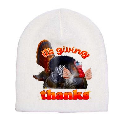 It’S Giving Thanks Turkey Thanksgiving Short Acrylic Beanie