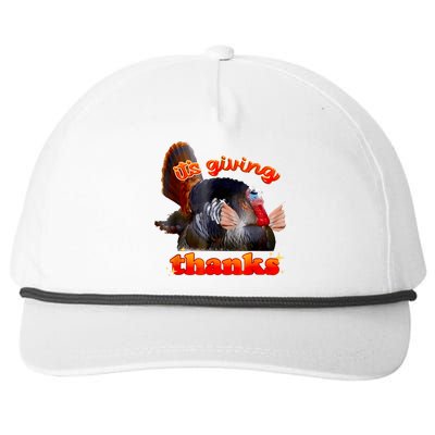 It’S Giving Thanks Turkey Thanksgiving Snapback Five-Panel Rope Hat