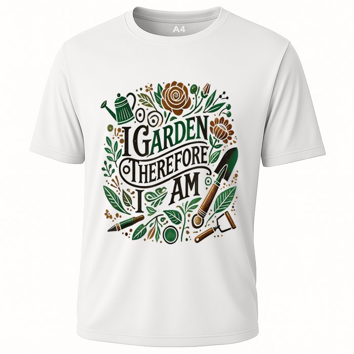 I Garden Therefore I Am Cooling Performance Crew T-Shirt
