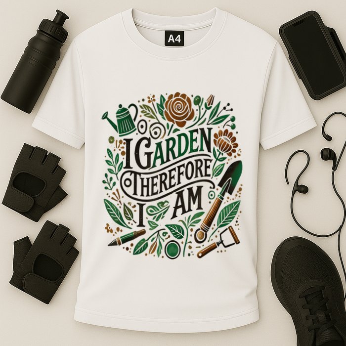 I Garden Therefore I Am Cooling Performance Crew T-Shirt